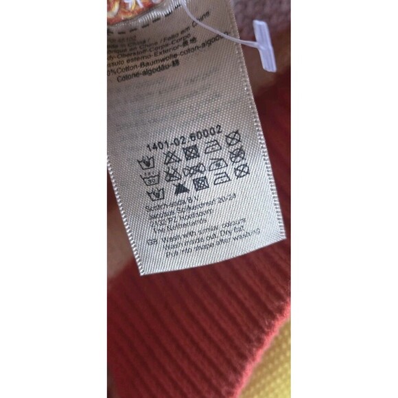 Scoth & Soda Men Jumper Sweater Orange Striped Cable-Knit Crew Neck Cotton Large - Picture 8 of 9